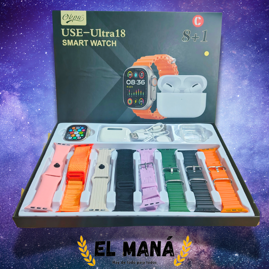 ⌚COMBO SMARTWATCH + AUDÍFONOS + 8 CORREAS - OFERTA DEL MES💎